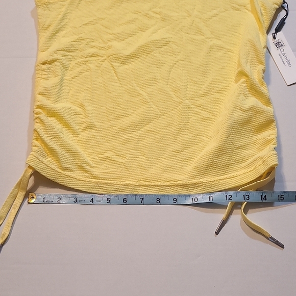 Calvin Klein Performance Yellow Sleeveless Women's Top Small Runched Sides NWT - Picture 9 of 9